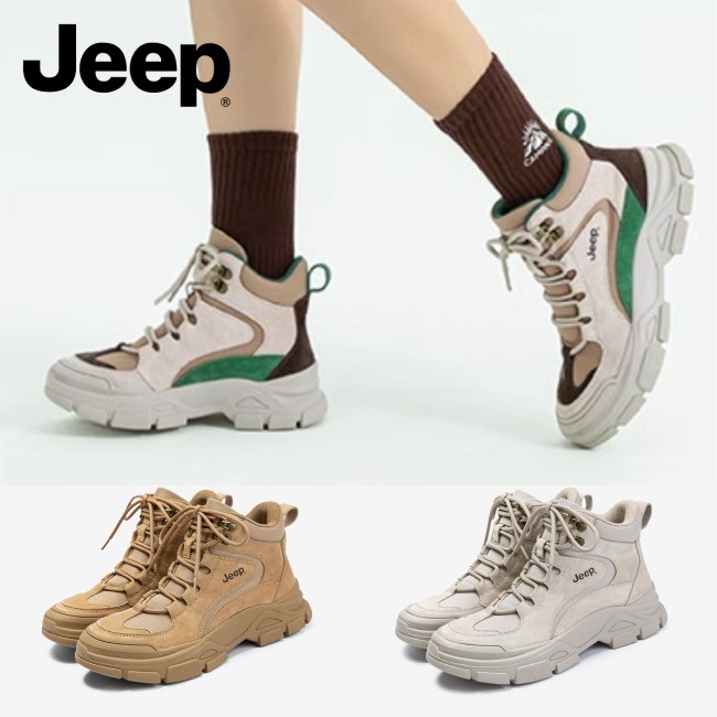 ★送料関税込★Jeep 豚革レトロマーチンブーツスニーカー厚底
