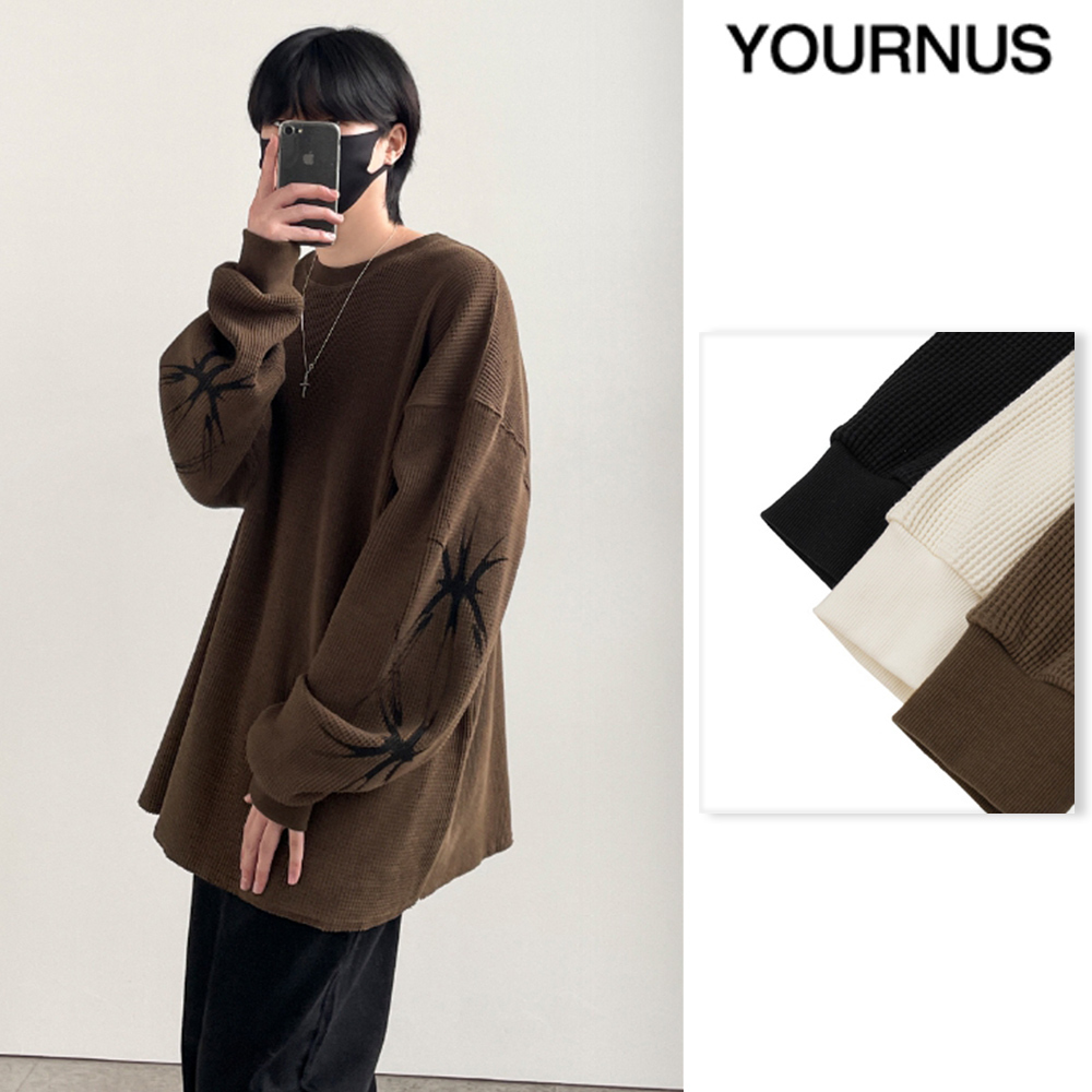 【YOURNUS】Shadow Waffle Long Sleeve
