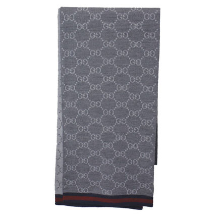 GUCCI Scarves Wool Logo Scarves