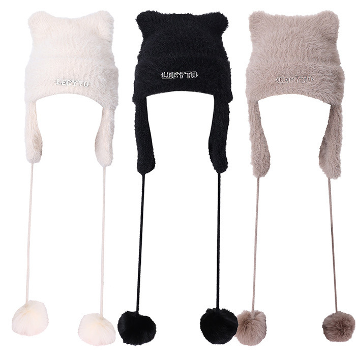 ★Stray Kids ヒョンジン★LECYTO★Angora Cat Earworm Beanie