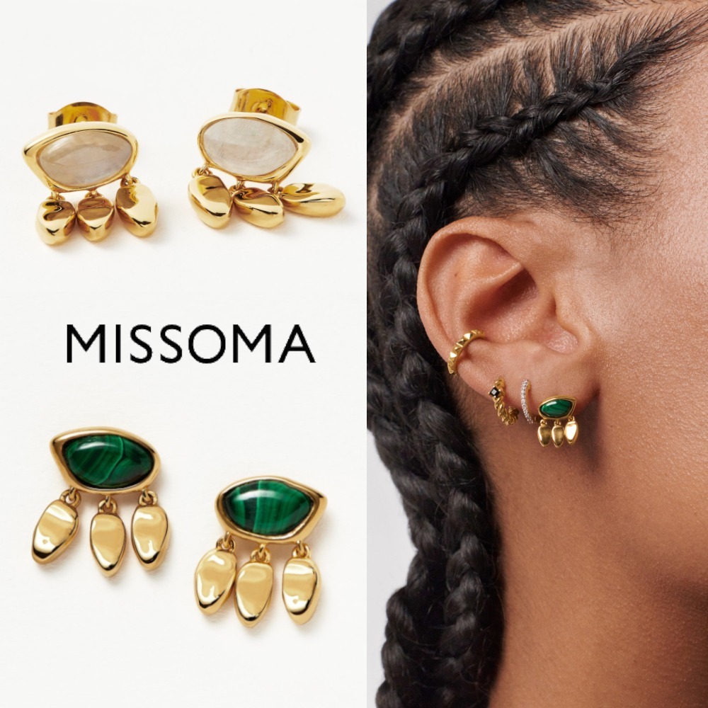 【MISSOMA】ジェムストーン チャーム スタッド ピアス 関税込