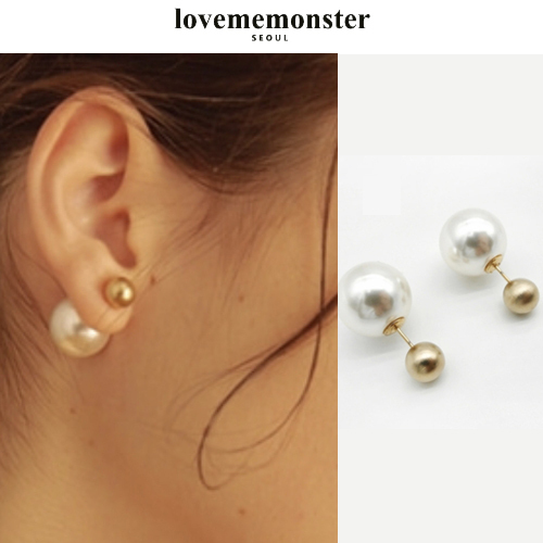 ★人氣★LOVE ME MONSTER★Gold Ball & Pearl Earrings