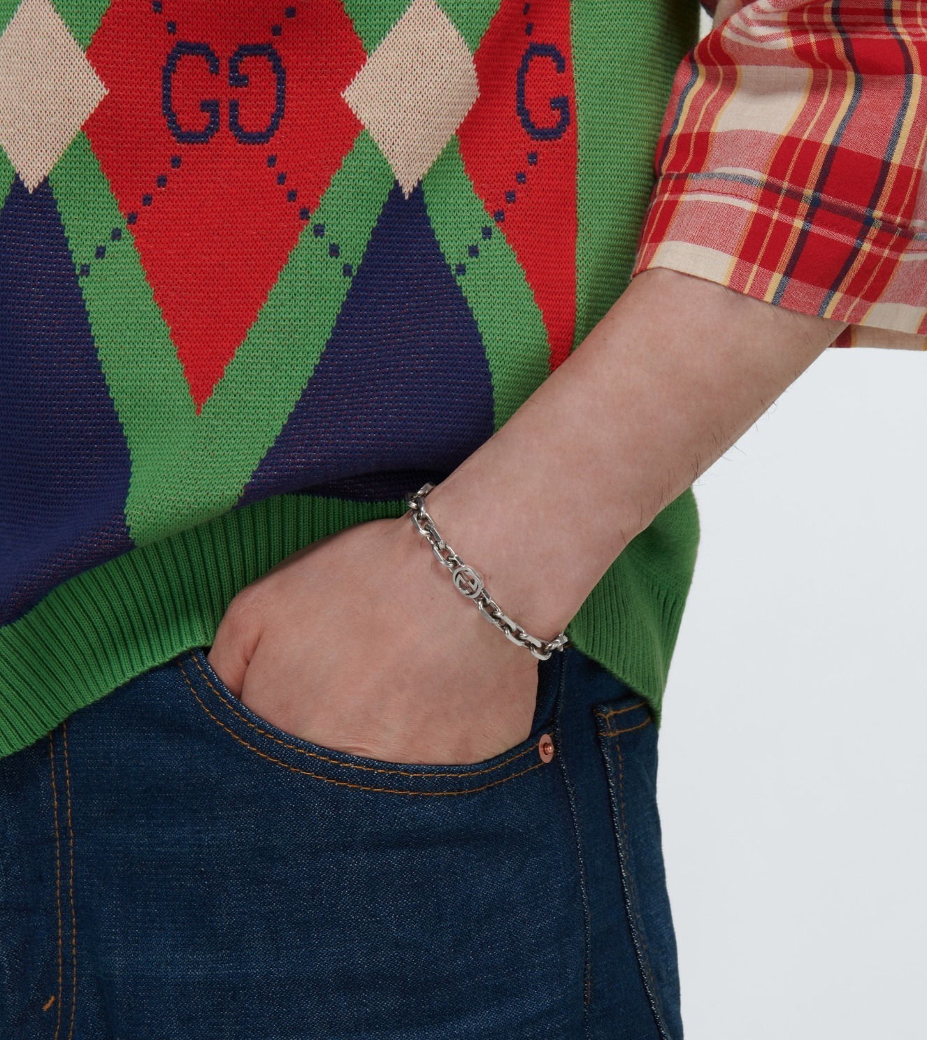 GUCCI】インターロッキング G ブレスレット
