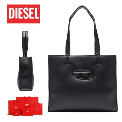 【国内即発】DIESEL『Holi-D Shopper Ew ショッパーバッグ』 Women's Holi-D-Square shopper in bonded neoprene | Black