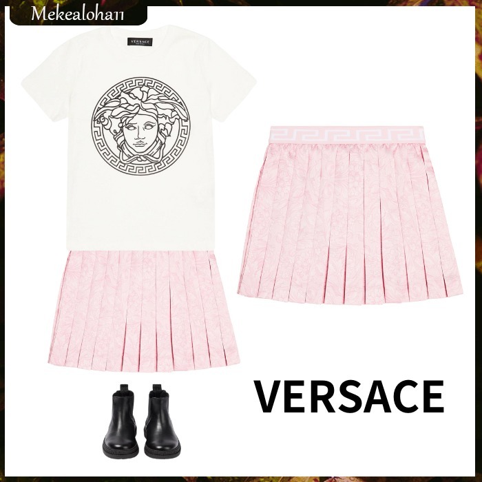 VERSACE☆キッズ バロッコプリーツスカート ピンク