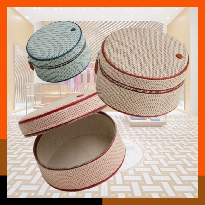 HERMES 最新作 マルチポーチ コットン 本革レザー 撥水 Evasion