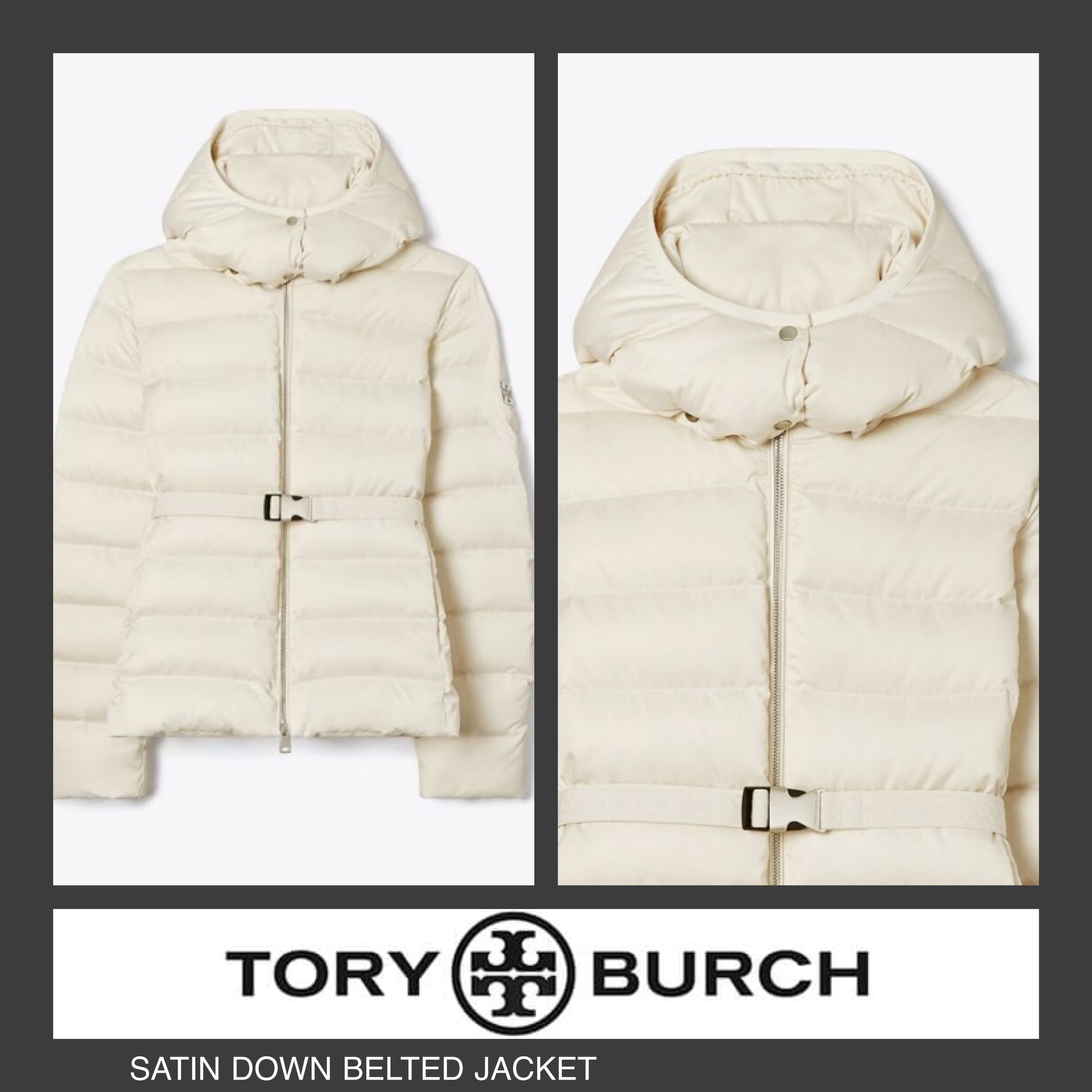送料&関税込みTory Burch SATIN DOWN BELTED JACKETダウンコート