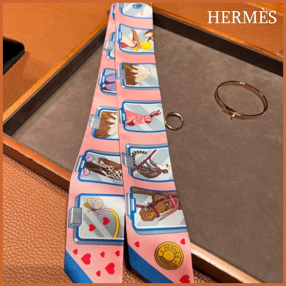 【お洒落なアクセント★】HERMES ツイリー エルメスストーリー