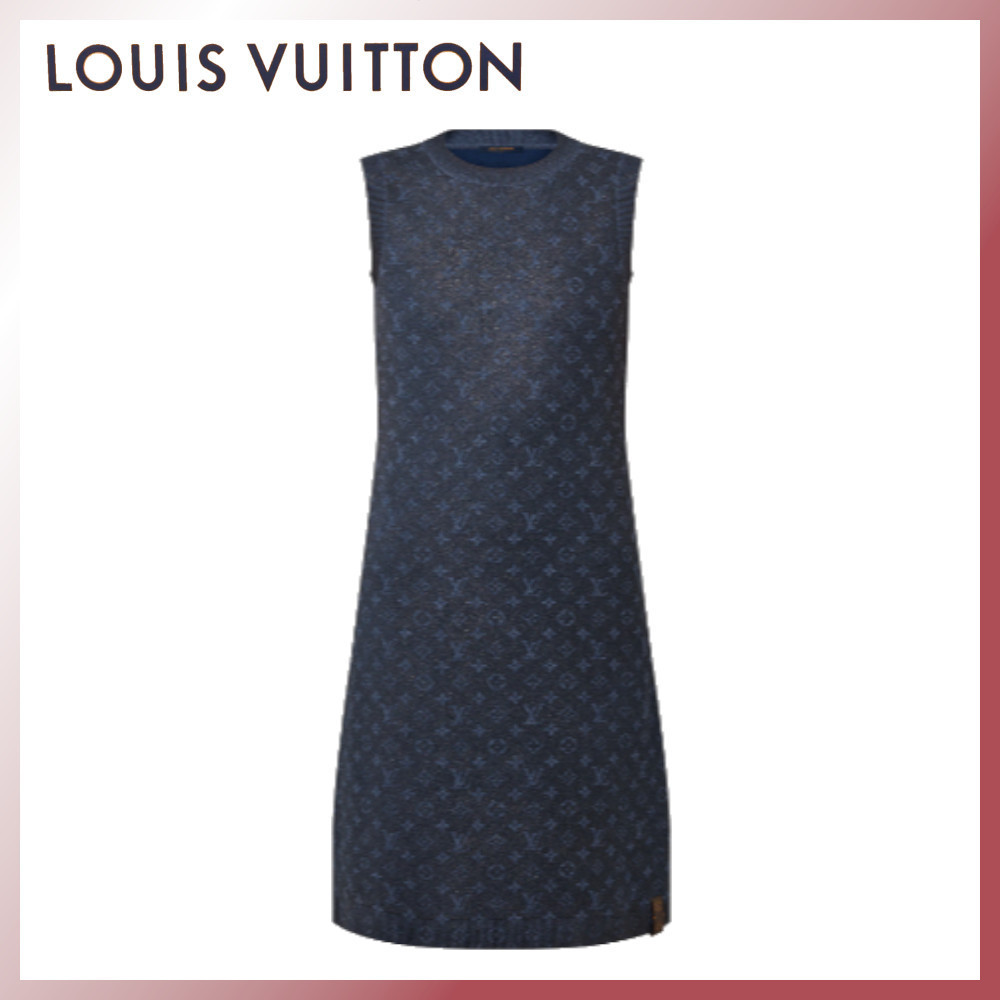 Louis Vuitton お洒落な【グリッターモノグラムニットドレス】