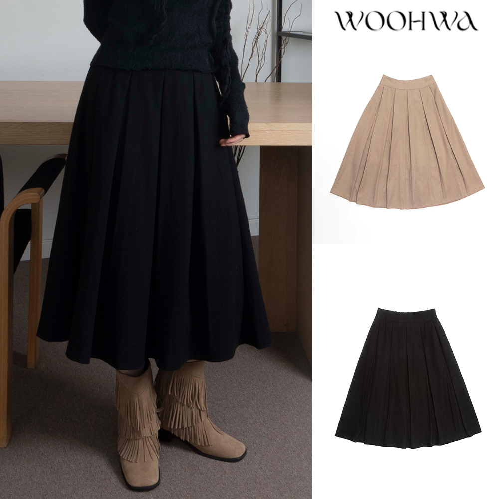 【WOOHWA】LAND PLEATS LONG SK
