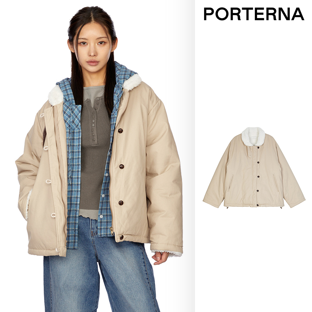 【PORTERNA】Emmy padded shearling jacket