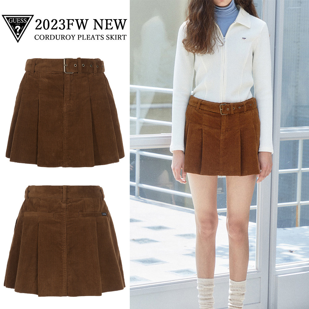 【GUESS】★CORDUROY SKIRT★プリーツスカート★送料無料