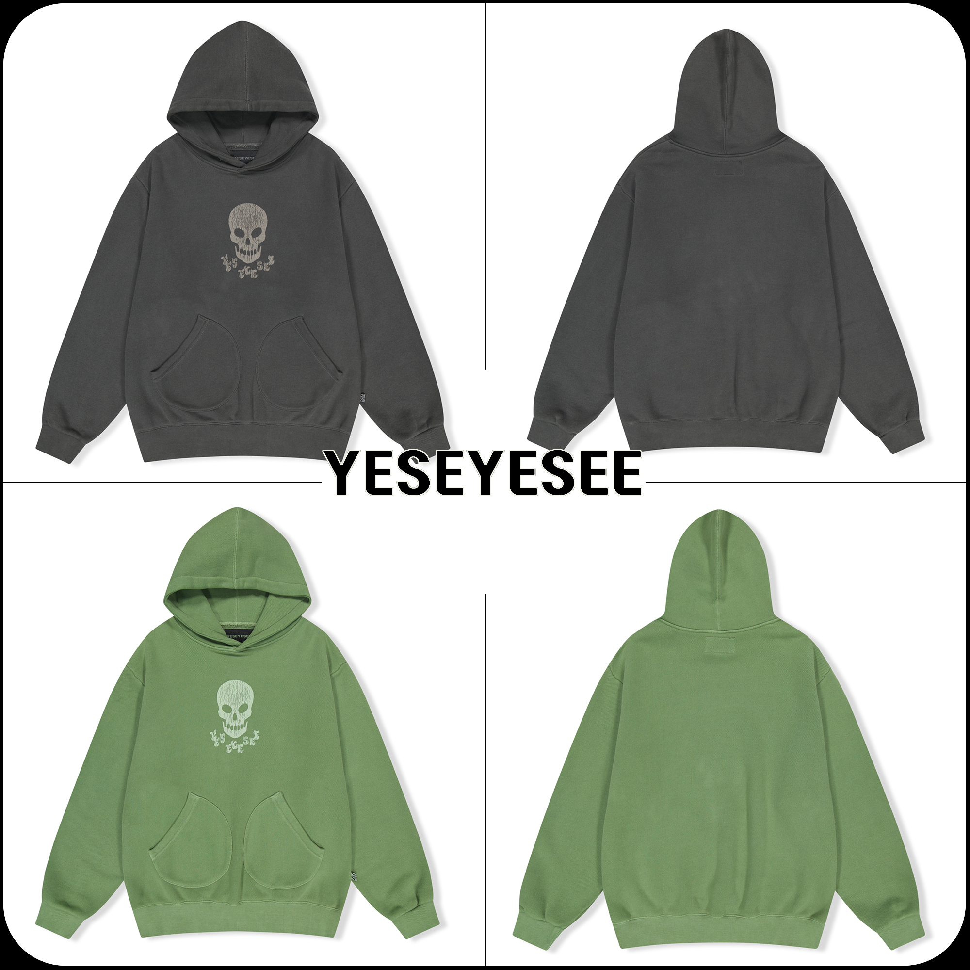 [YESEYESEE] ★ Y.E.S Skull Pigment Hoodie