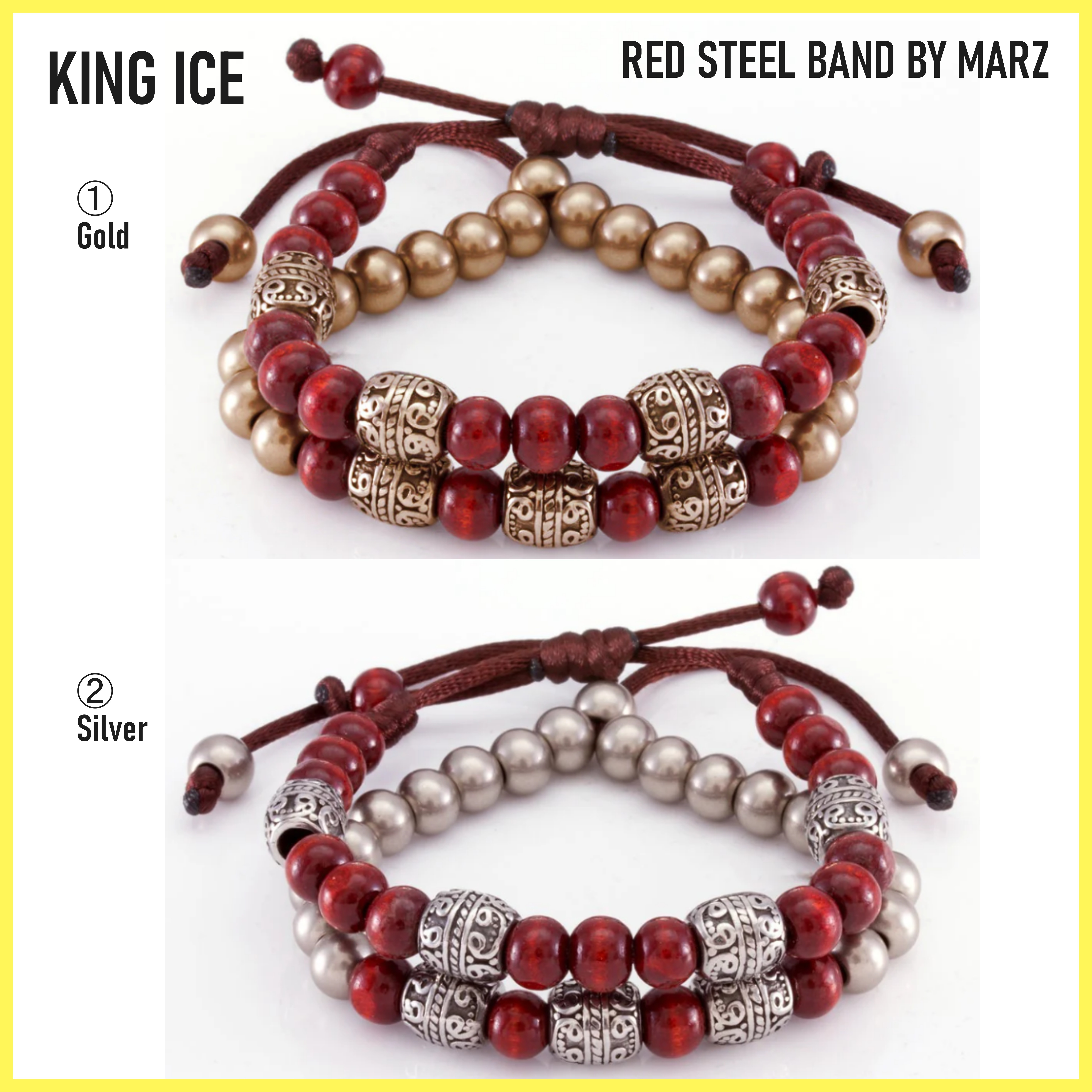 送料関税込【King Ice】RED STEEL BAND BY MARZ (2色)☆国内発送
