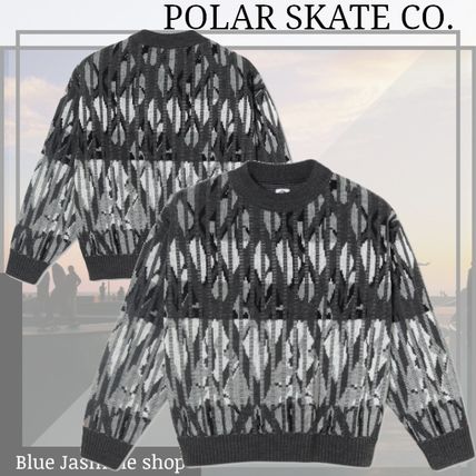 Polar Skate Co Sweaters Crew Neck Monogram Wool Street Style Long Sleeves Logo