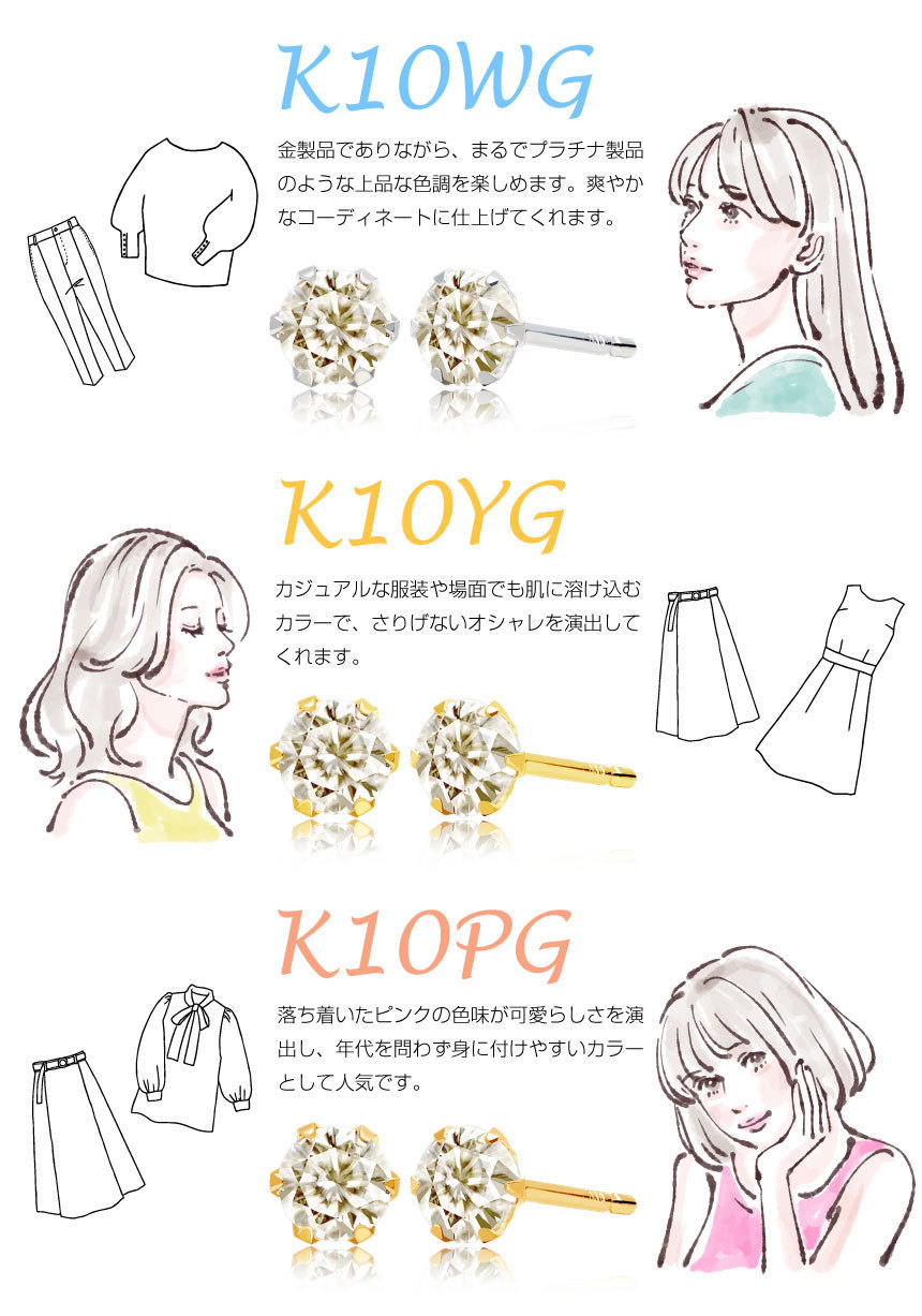シアーズ ダイヤモンドピアス レディース 計 0.2ct K10
