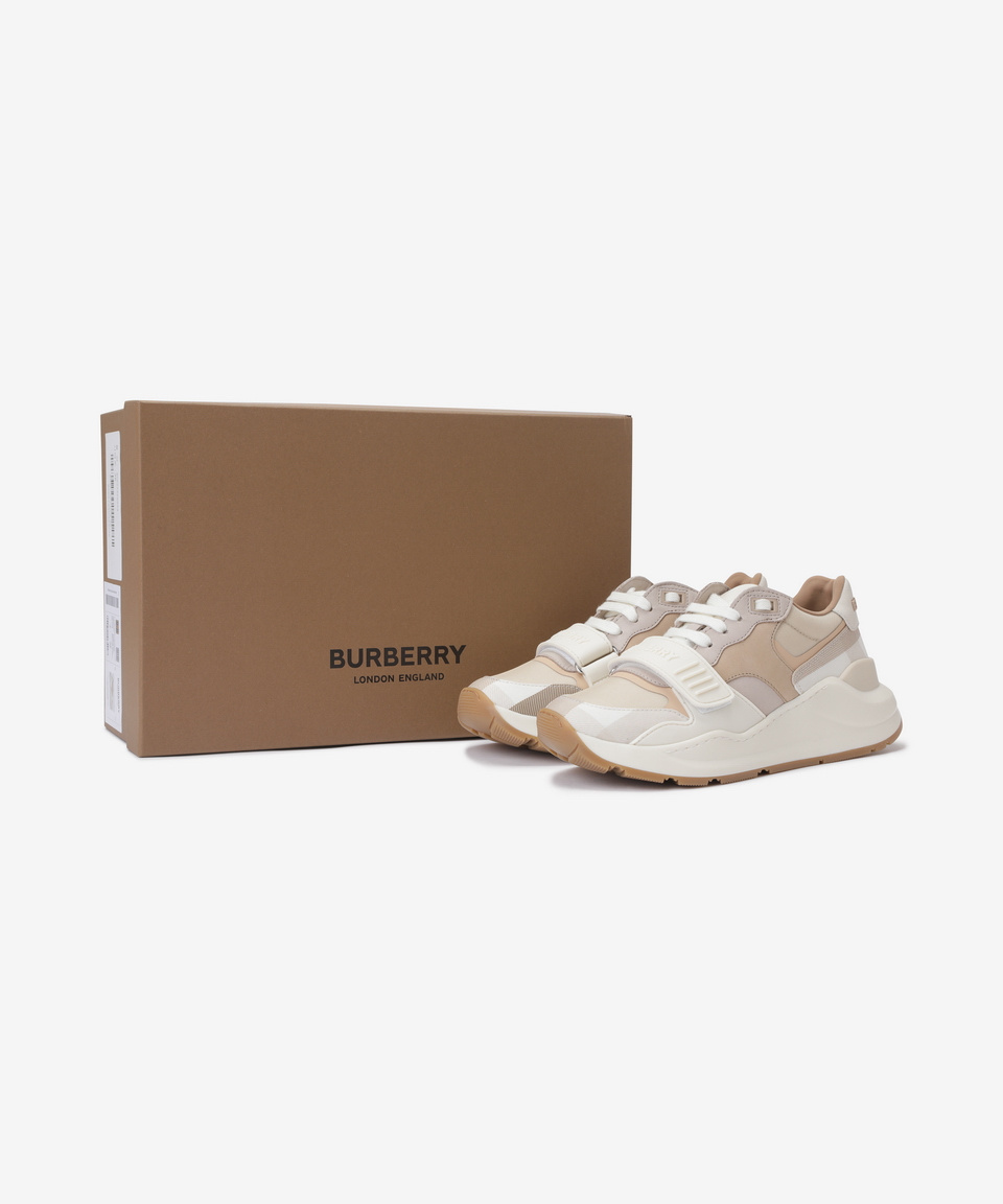 《BURBERRY》 8065735 CHECK PANEL SNEAKERS
