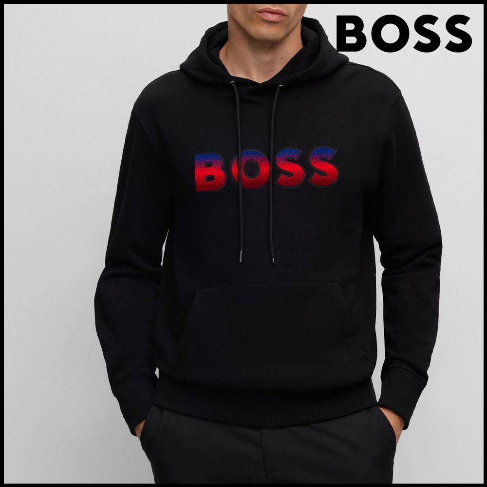 BOSS コットンテリー レギュラーフィットフーディ