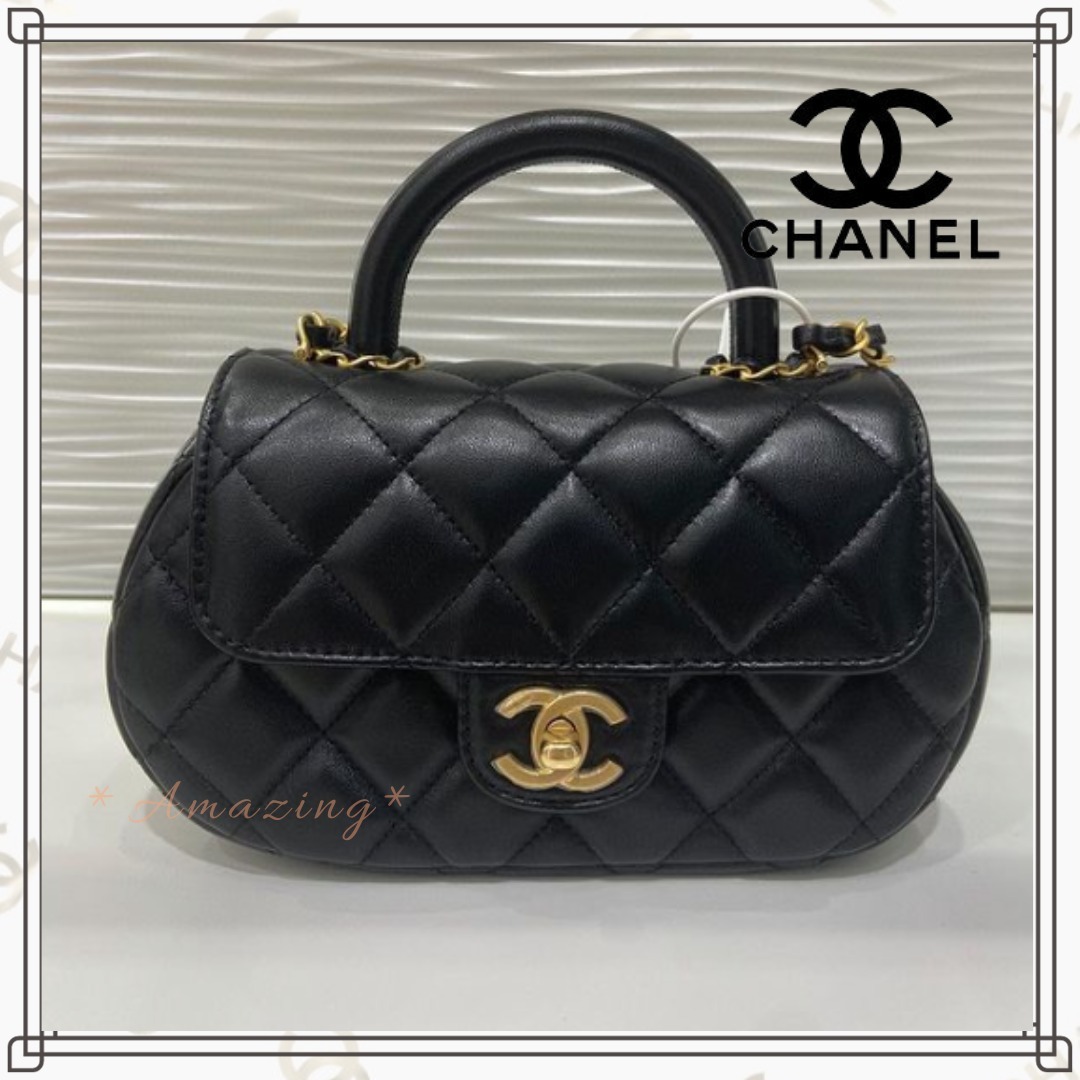 【上品でかわいい♡】CHANEL トップハンドルフラップバッグ