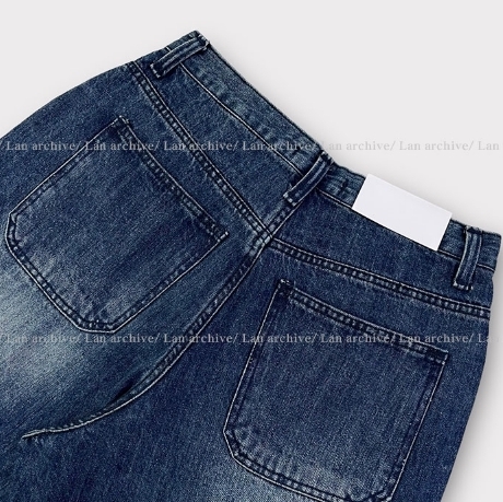 【2plan】Slave pintuck wide denim pants
