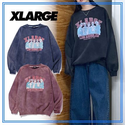 X-Large Sweatshirts Pullovers Unisex Sweat Street Style Long Sleeves Plain