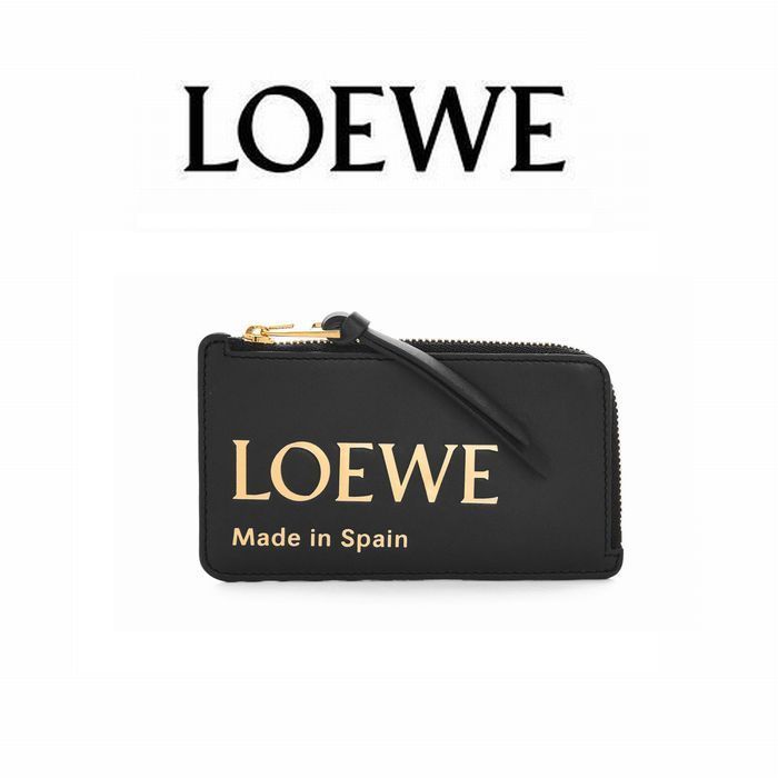 LOEWE☆ EMBOSS LOEWE コイン&カードケース BLACK
