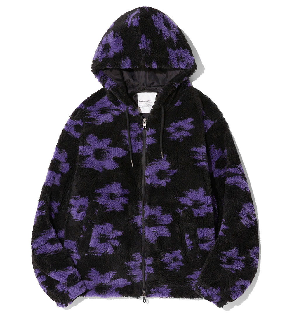 ★コードグラフィー★FLEECE FLOWER PATTERN HOODED ZIP-UP★ ☆コードグラフィー☆FLEECE FLOWER PATTERN HOODED ZIP-UP☆