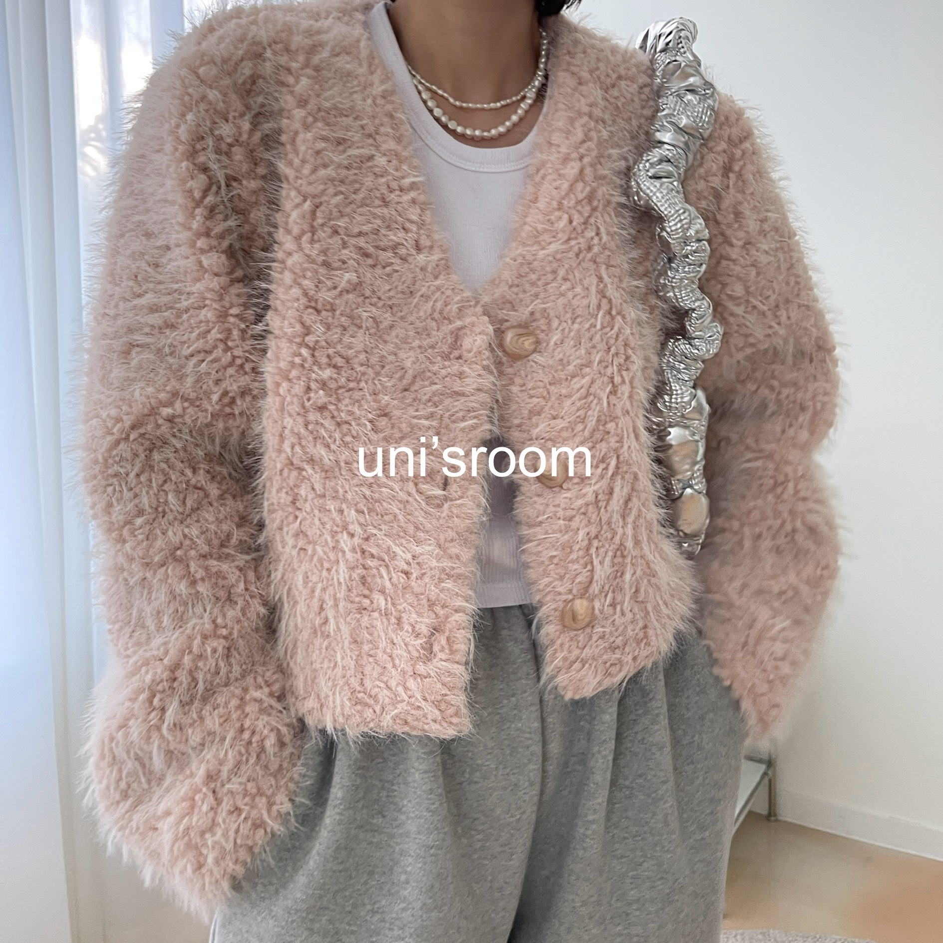 uni's room■4color ボアシャギー裏起毛ジャケット OT-AW24-23