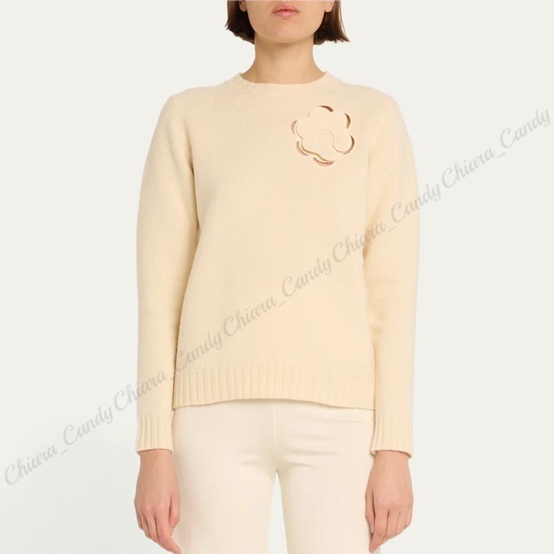 最新最全のをすべて 23AW】JIL ウールセーター フラワーディテール / SANDER_women 靴