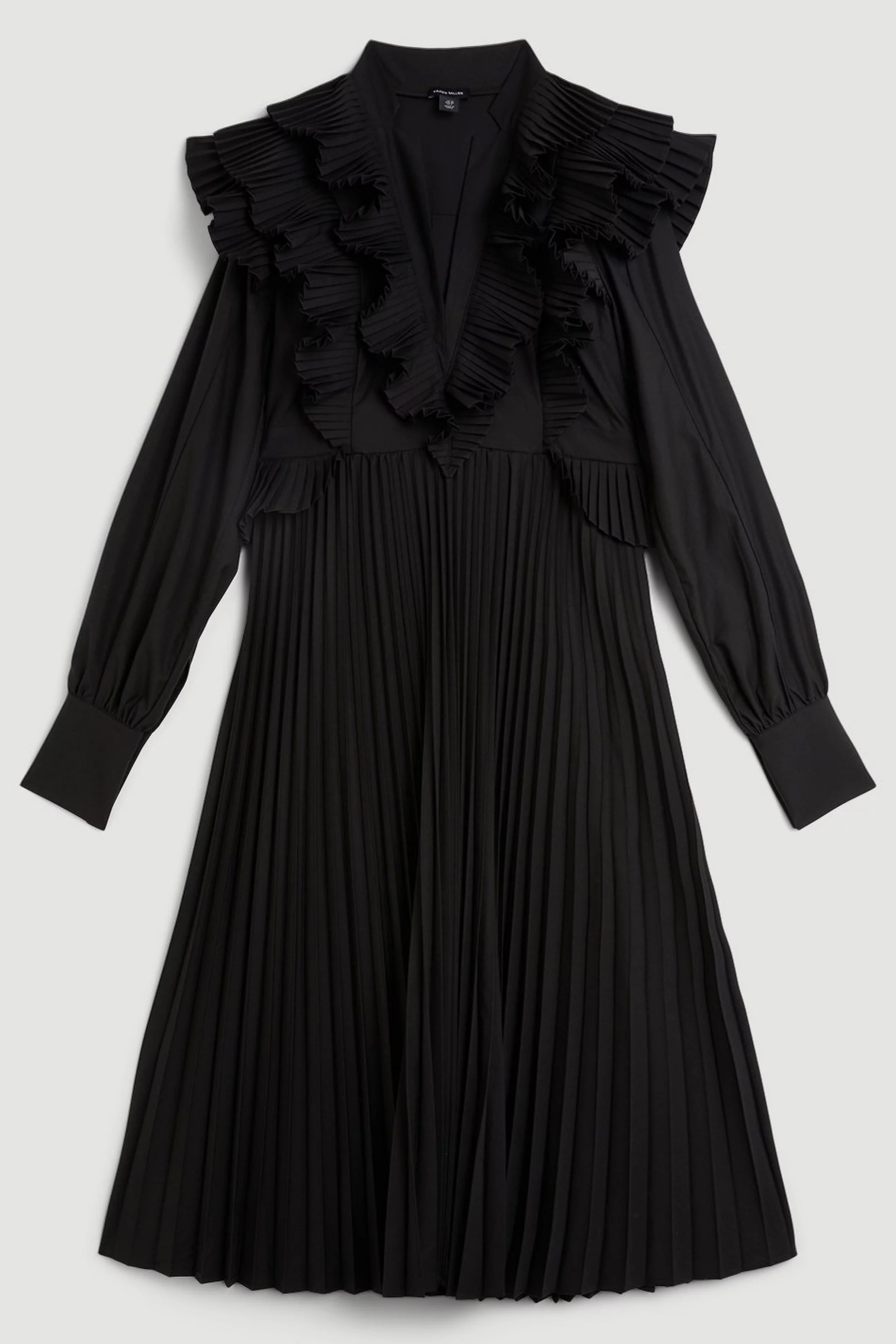 安心追跡【KAREN MILLEN】フローラル プリーツ ミディドレス 安心追跡【KAREN MILLEN】コットンプリーツミディドレス (Karen