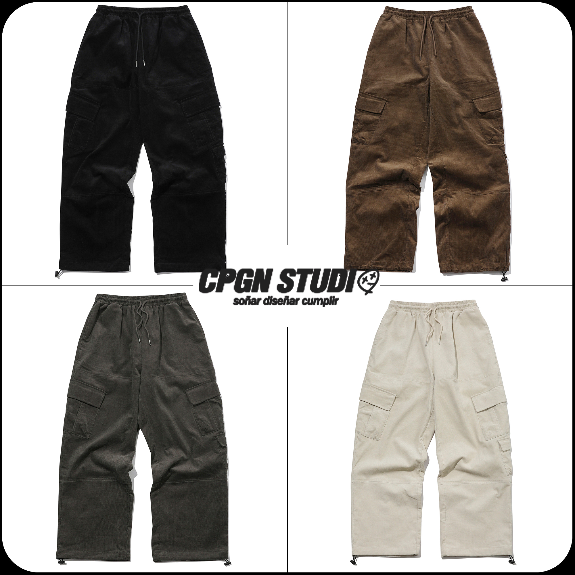 [CPGN STUDIO ]★corduroy wide over cargo pants