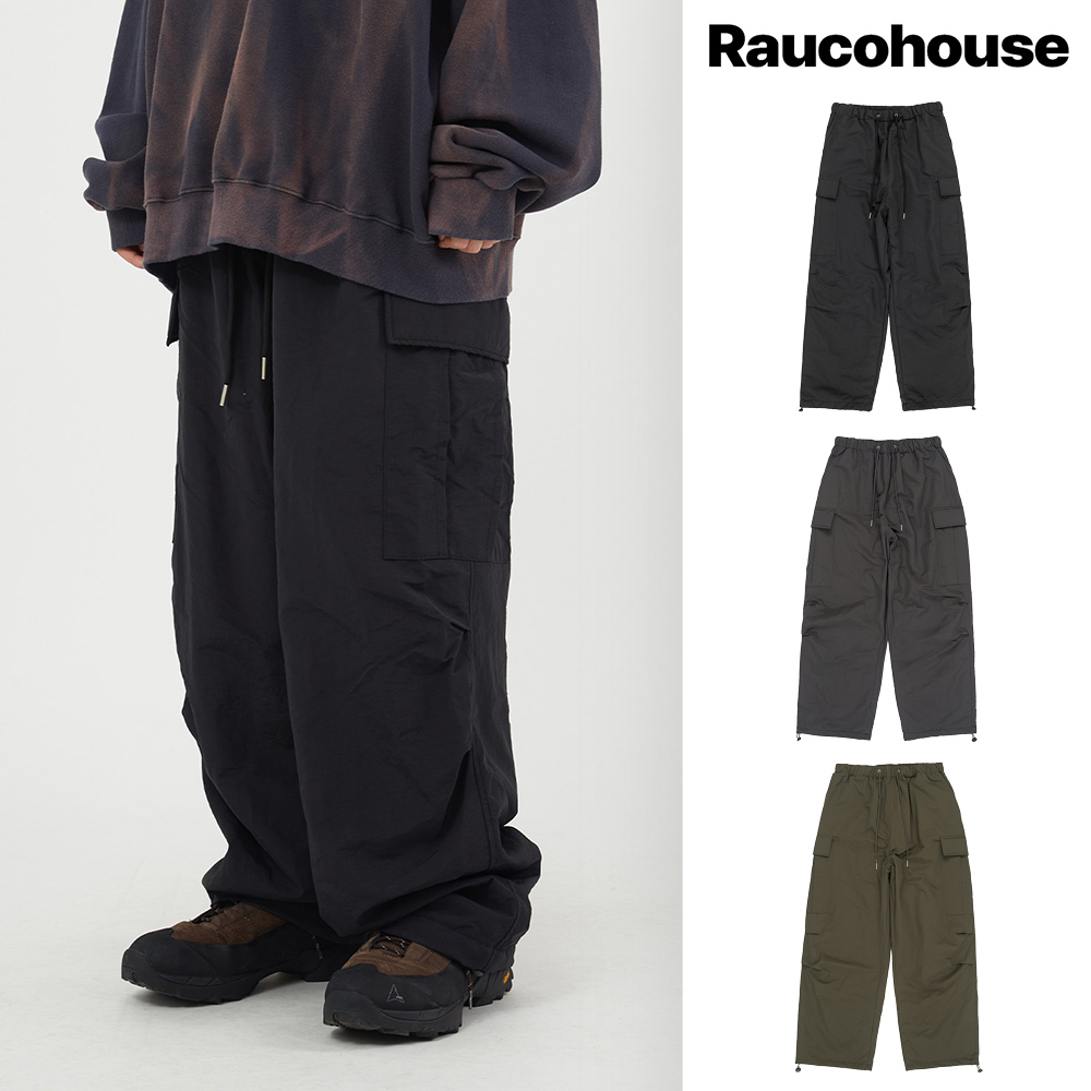 【Raucohouse】Miles fleece nylon cargo banding pants
