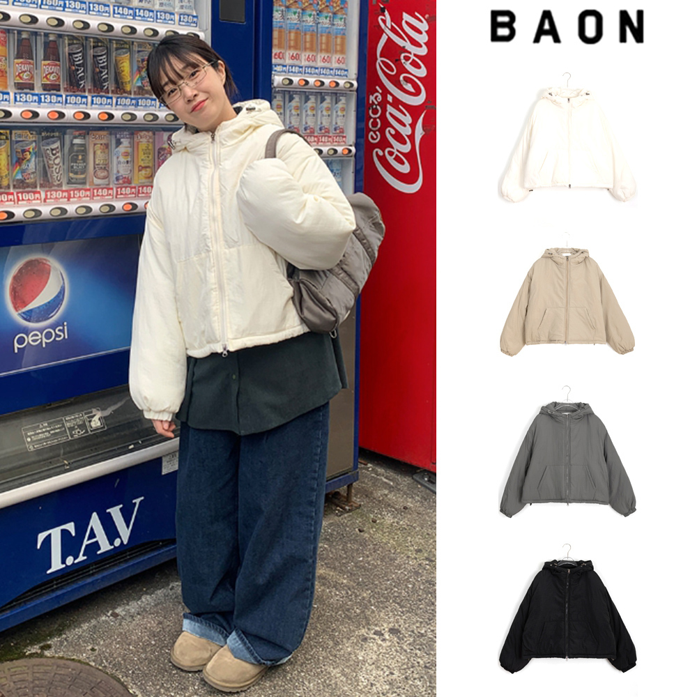 【BAON】Cullen two-way string hood short padding
