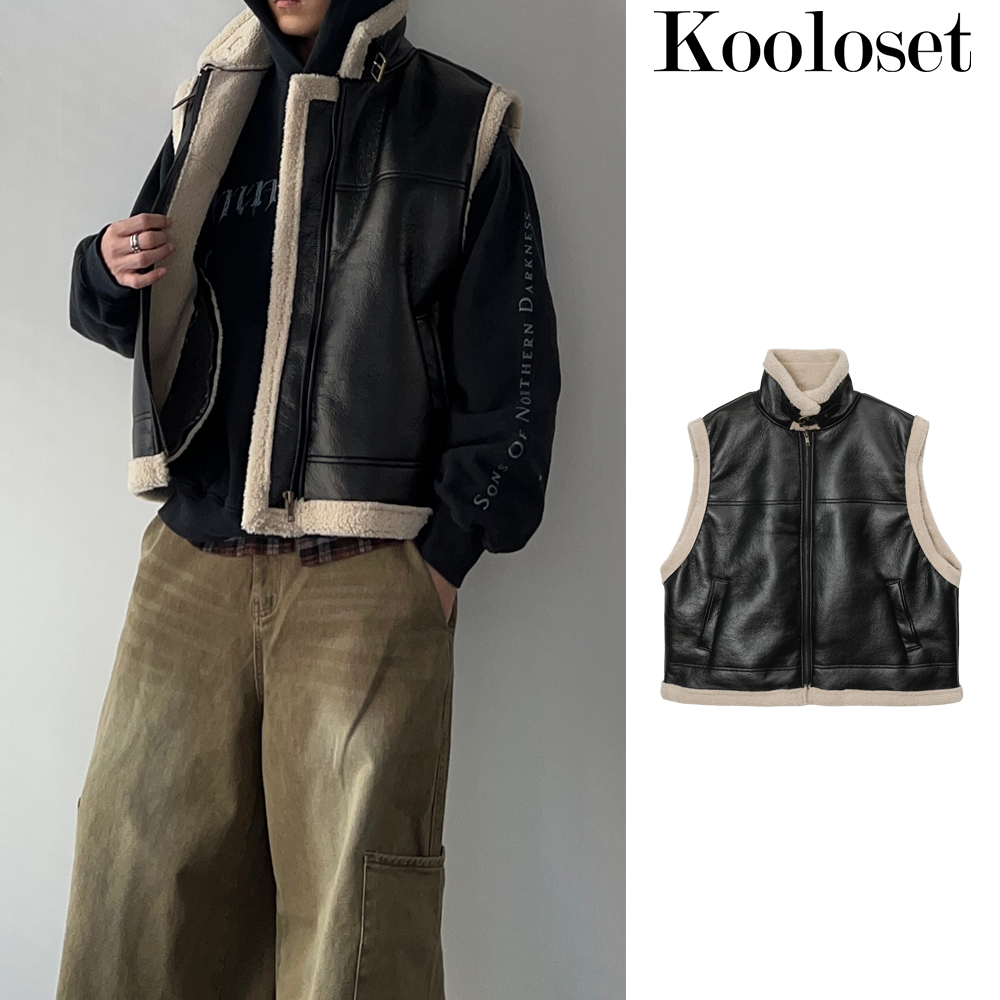【KOOLOSET】Flee Mustang Wool Vest