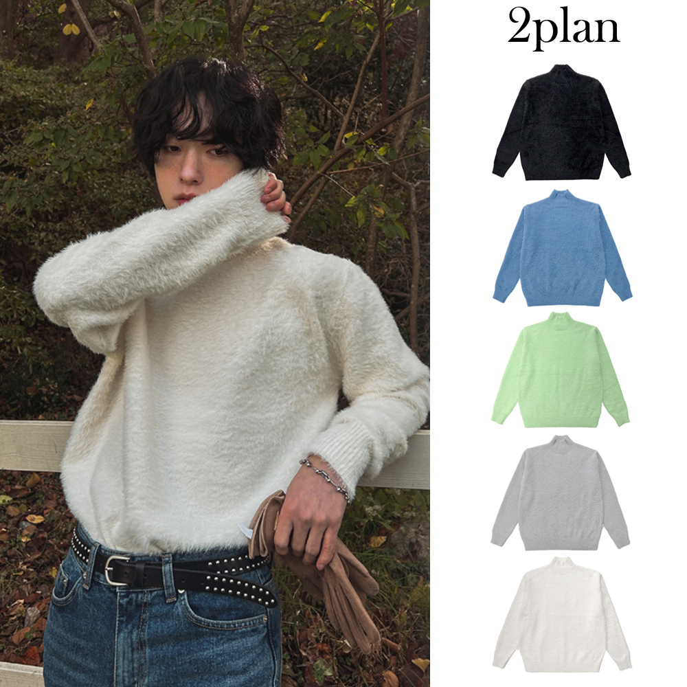 【2plan】Saint Angora half neck polar tee