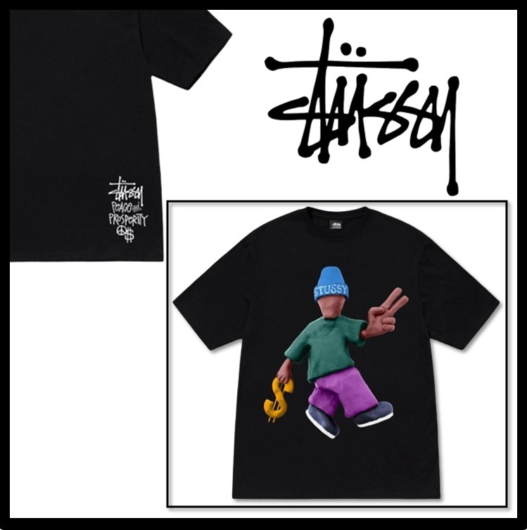 ★関税込★Stussy★Stussy Peace & Prosperity T-Shirt★Black