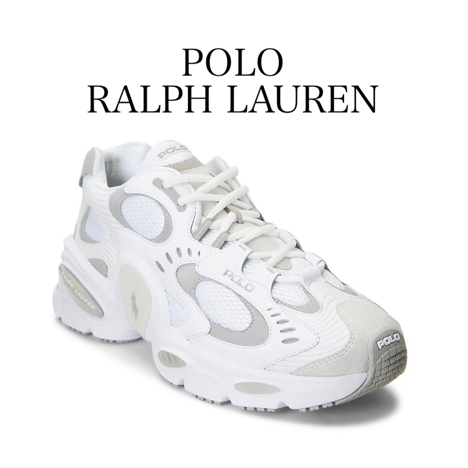 送料関税込み☆POLO RALPH LAUREN ロゴ スエード スニーカー