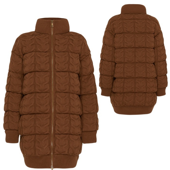 【Max Mara】ウール カシミヤ ニット パテッド コート