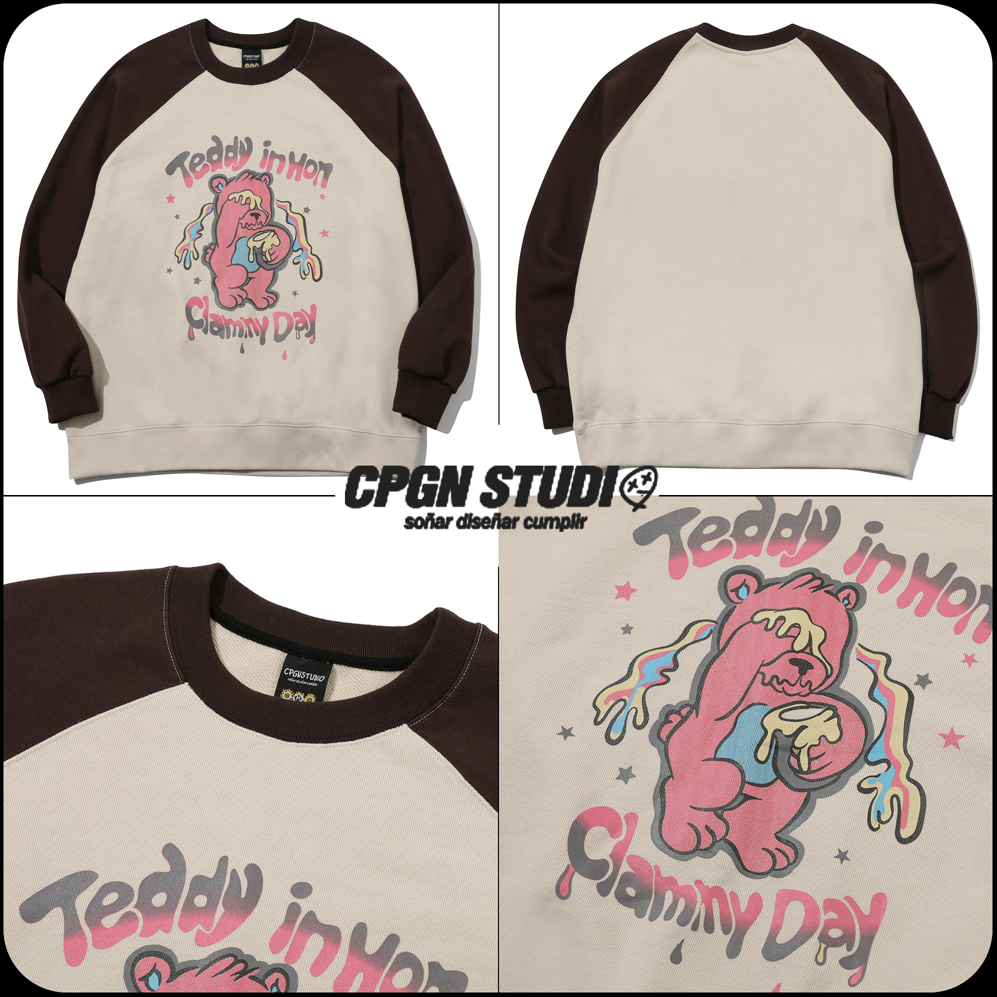 [CPGN STUDIO ]★Honey Teddy Raglan Sweatshirt