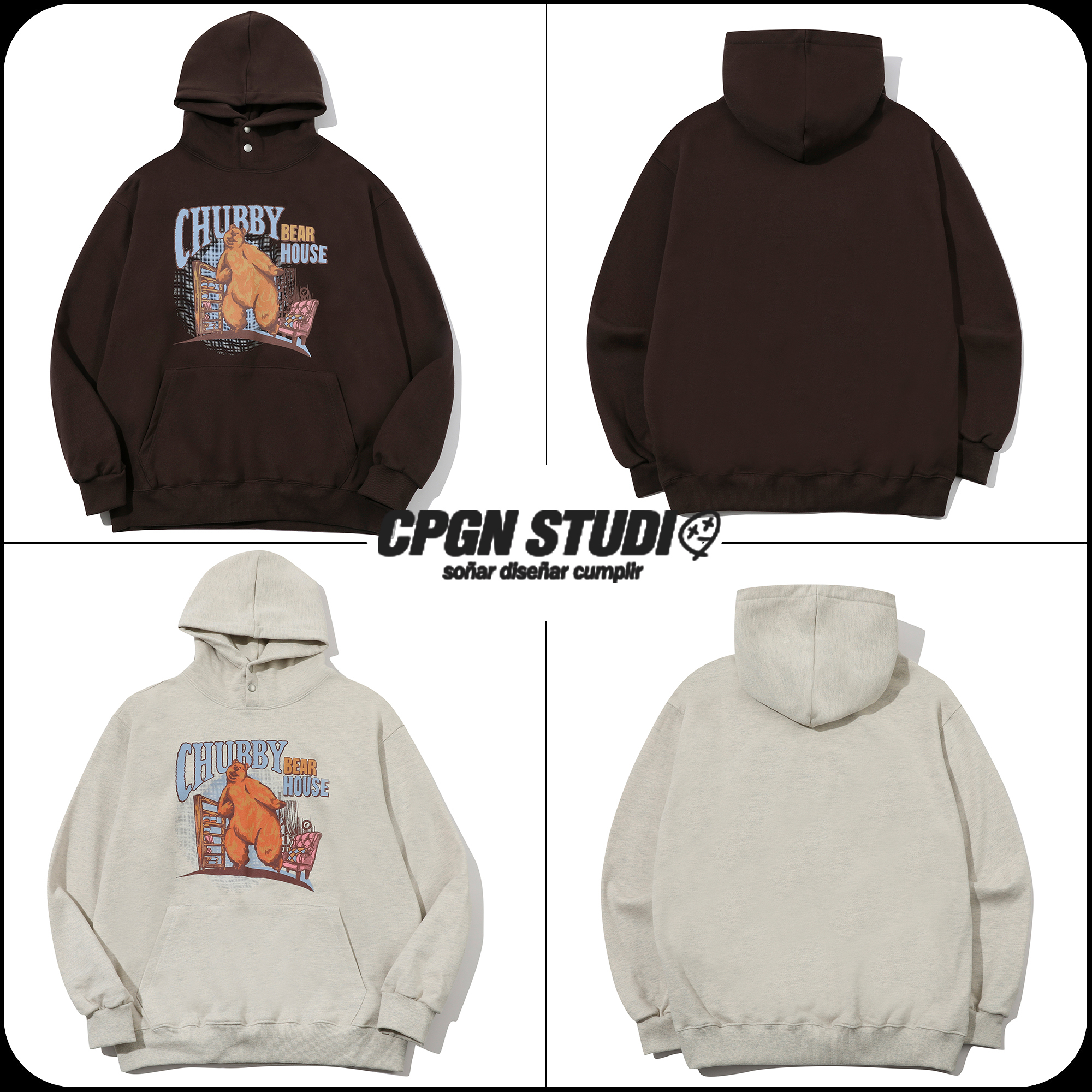 [CPGN STUDIO ]★CHUBBY BEAR Snap Hoodie