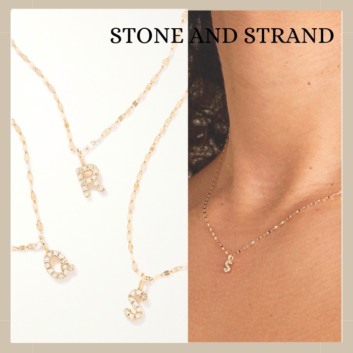 【STONE AND STRAND】A-M☆ イニシャル ダイヤモンド ネックレス