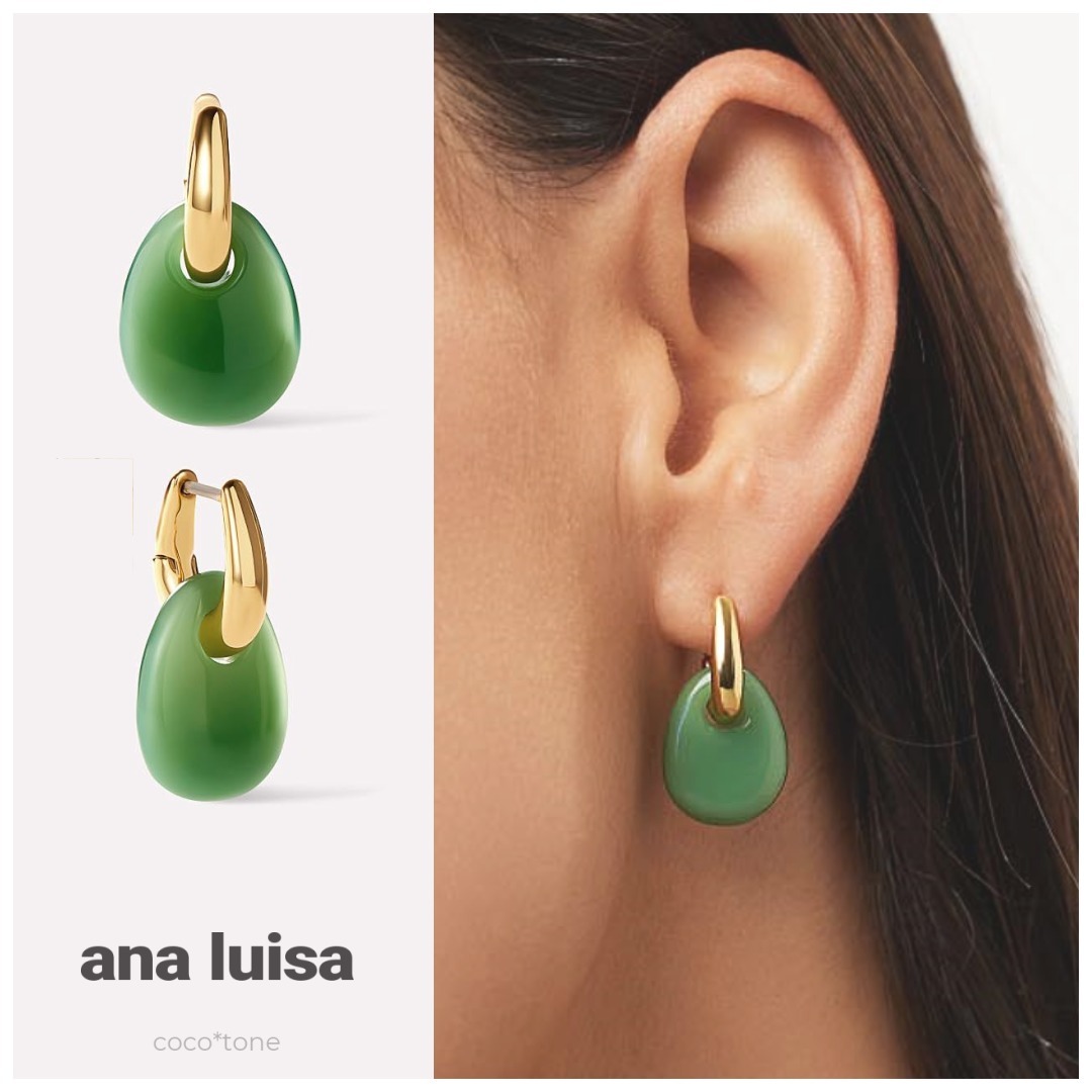 ana luisa◆ガラスピアス グリーン/Green＊KIM＊送料関税込