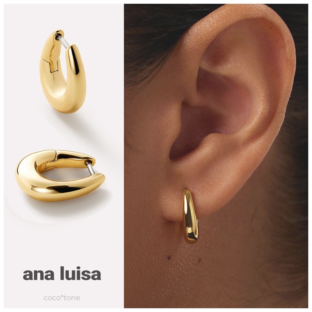 ana luisa◆輝くゴールド ハギーフープピアス＊AMAYA＊送関税込