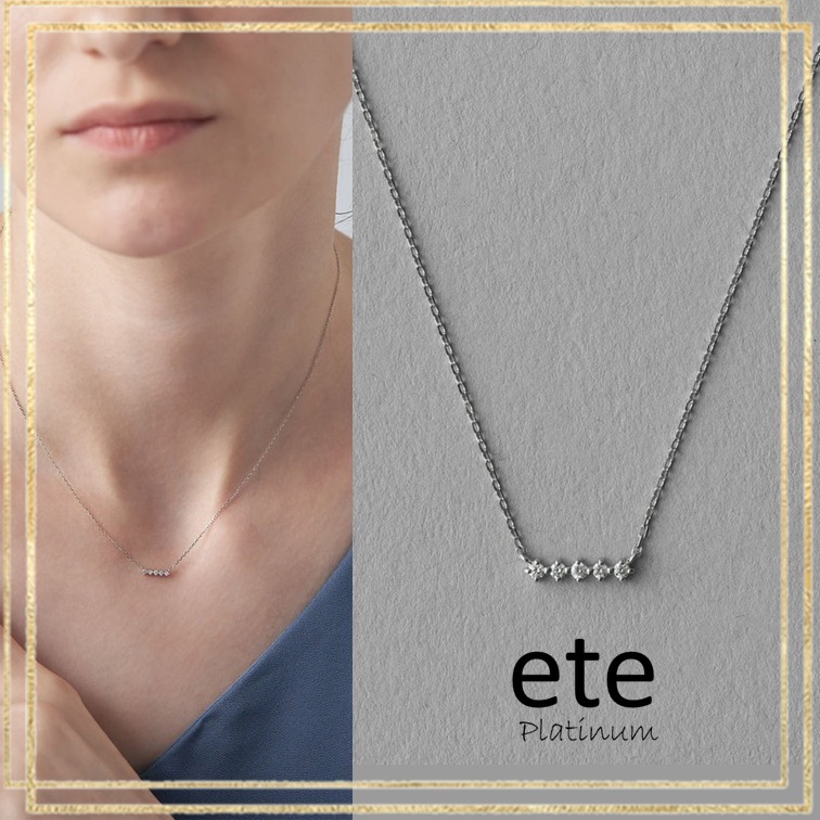 ete ネックレス PT900 レイヤー ダイヤモンド ギフト ★国内発送 ete ネックレス レイヤー PT900 ダイヤモンド 5石 ギフト 国内発