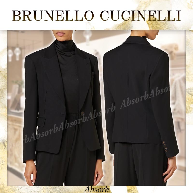 【23AW NEW】BRUNELLO CUCINELLI / ラペルカラー ブレザー/Black