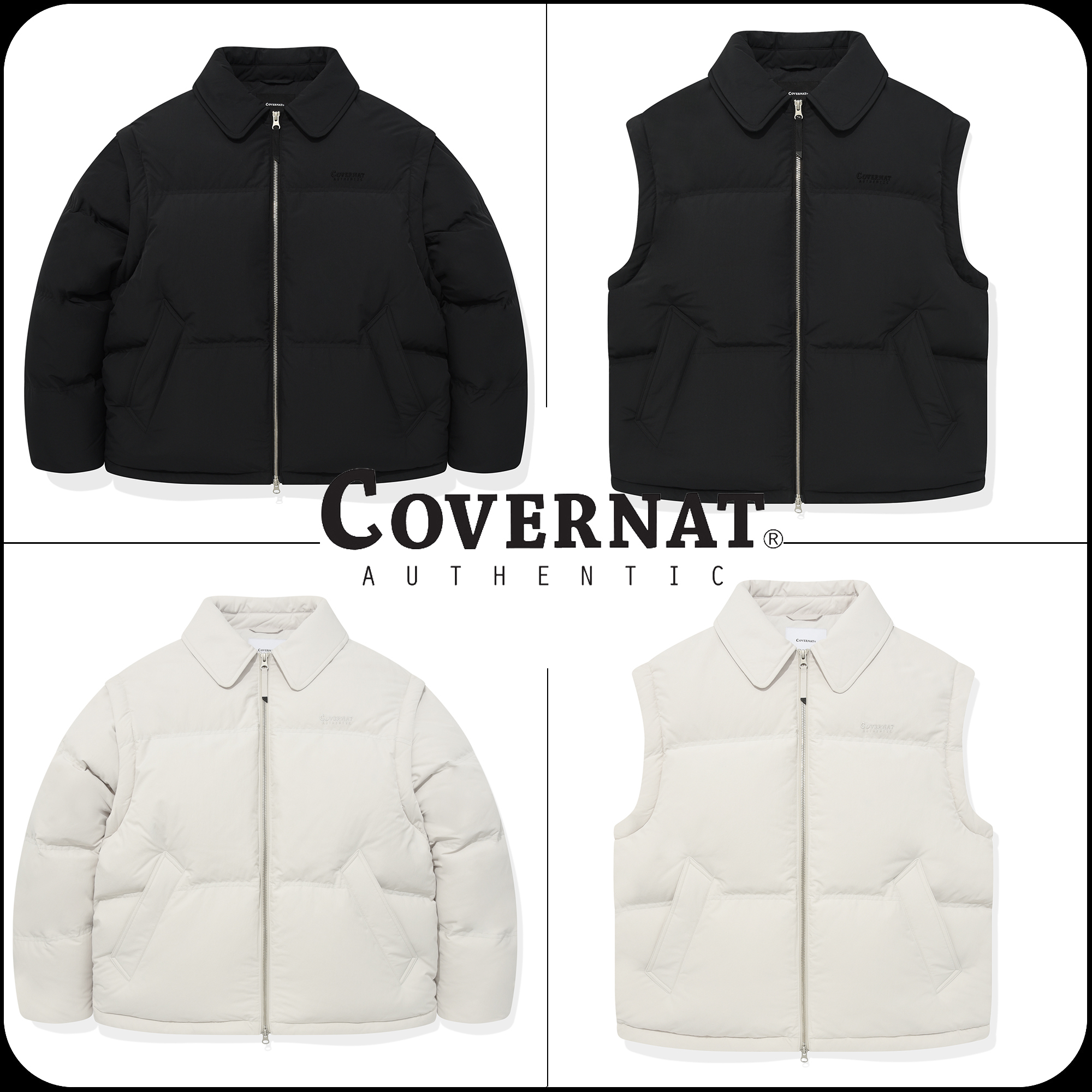 [COVERNAT]★RDS DETTACHEABLE COLLAR DOWN SHORT PUFFER