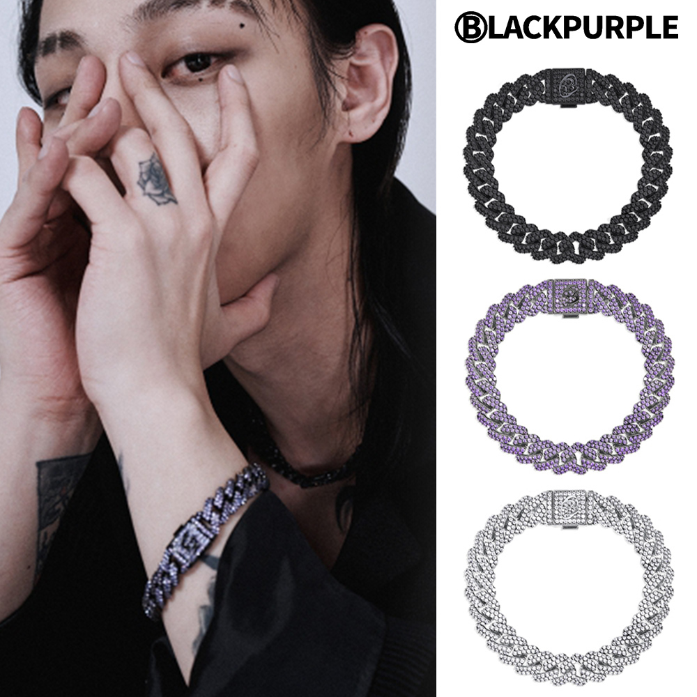 【BLACKPURPLE】23FW★ Corbin Cuban bracelet 15mm (21cm)