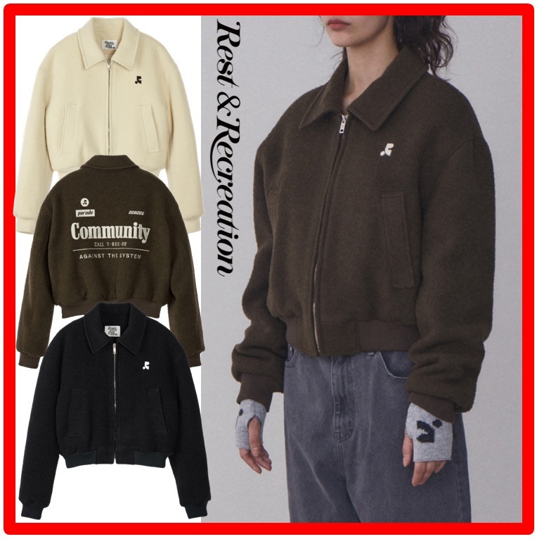 ☆韓国人気☆Rest&Recreation☆RR LOGO WOOL BOMBER JACKET