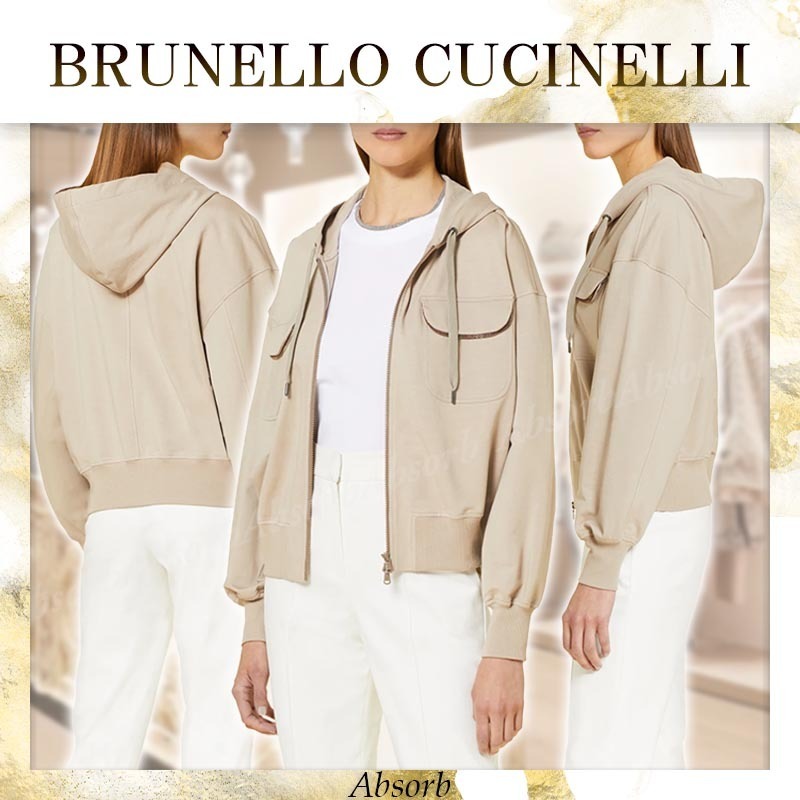 【23AW NEW】BRUNELLO CUCINELLI / 装飾ビーズ フードジャケット