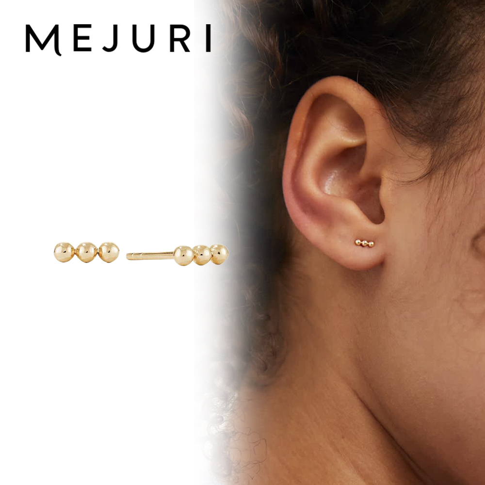 【MEJURI】14K スフィア バー スタッズ ピアス 関税込